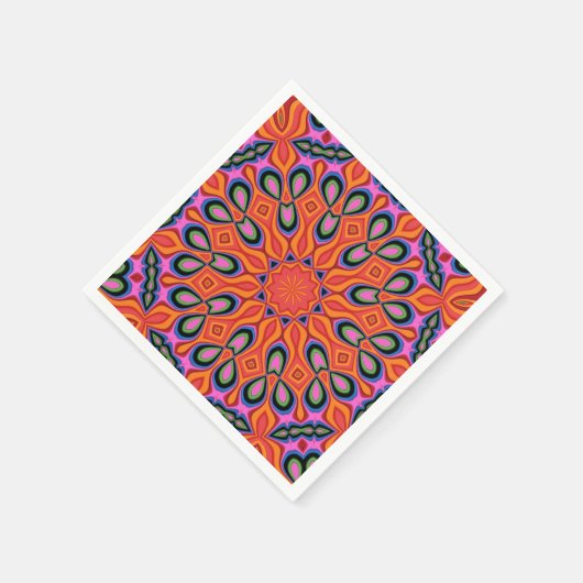 Mandala Retro Oranje Hipster Decor Servet (Hoek)