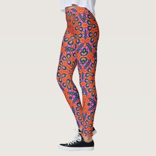 Mandala Retro Oranje Psychedelic Yoga leggings (Links)