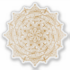 Mandala Retro tattoo met handgetekend goud Sticker