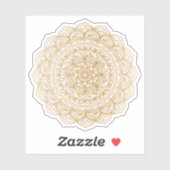 Mandala Retro tattoo met handgetekend goud Sticker (Vel)