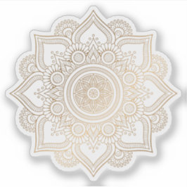 Mandala Retro tattoo met handgetekend goud Sticker