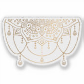 Mandala Retro tattoo met handgetekend goud Sticker (Voorkant)