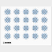 Mandala Rhinestone Pastel Baby Sky Blue Handgemaak Ronde Sticker (Vel)