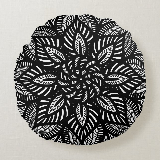 Mandala Rond Kussen (Voorkant)