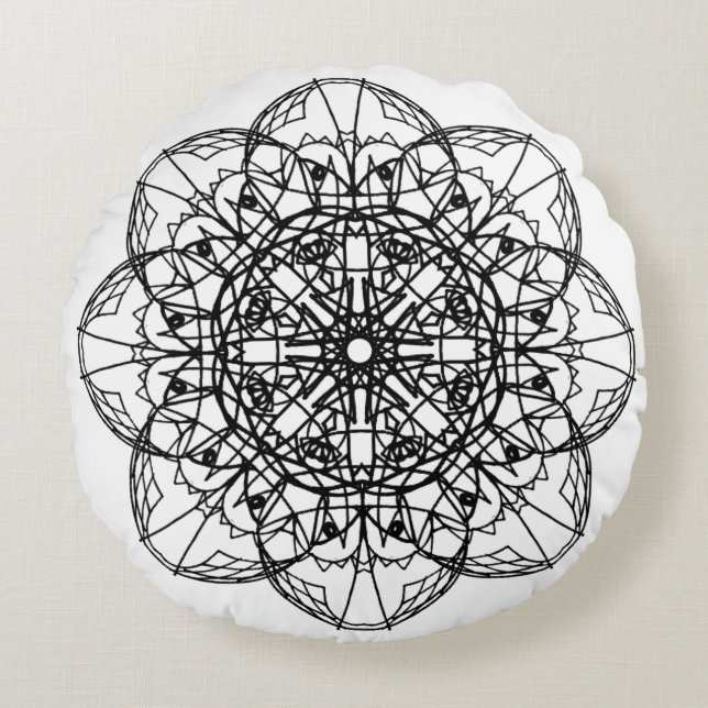 mandala rond kussen (Voorkant)