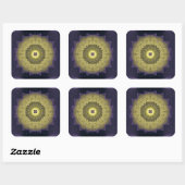 Mandala rond patroon vierkante sticker (Vel)