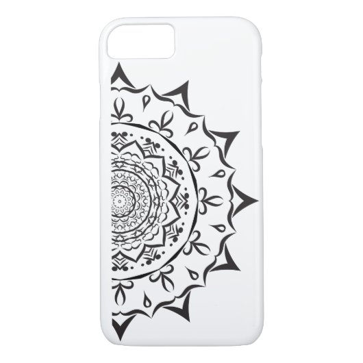 Mandala. Rond zwart-wit oosterpatroon Case-Mate iPhone Case (Achterkant)