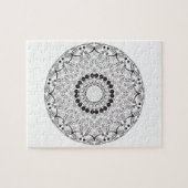 Mandala. Rond zwart-wit oosterpatroon Legpuzzel (Horizontaal)