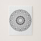 Mandala. Rond zwart-wit oosterpatroon Legpuzzel (Verticaal)