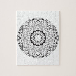 Mandala. Rond zwart-wit oosterpatroon Legpuzzel