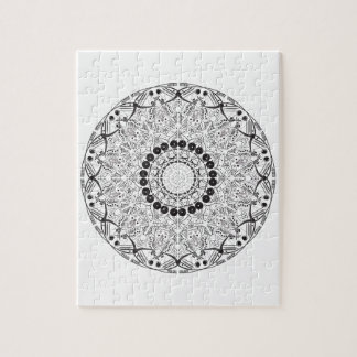 Mandala. Rond zwart-wit oosterpatroon Legpuzzel