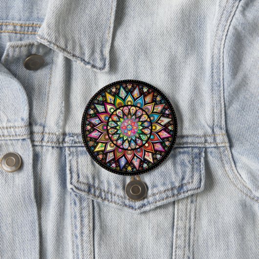 Mandala Ronde Button 7,6 Cm (In situ)