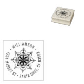 Mandala | Ronde familienaam Retouradres Rubberstempel (Gestempeld)