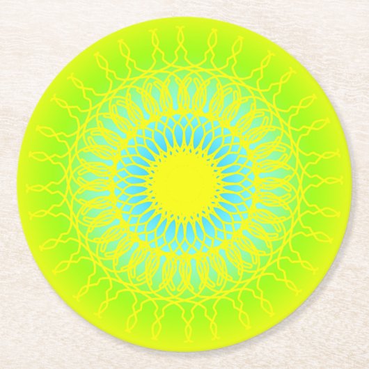 Mandala Ronde Kartonnen Onderzetter (Voorkant)