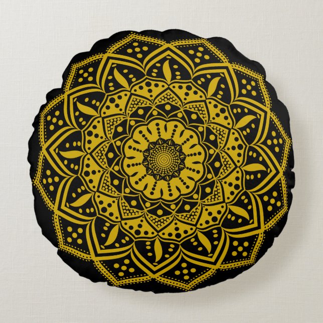 Mandala Ronde Kussen (Voorkant)