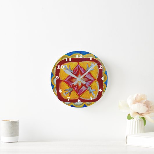 Mandala ronde (medium) wandklok (Huis)