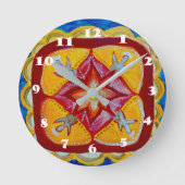 Mandala ronde (medium) wandklok (Voorkant)