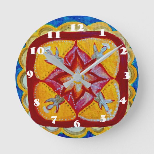 Mandala ronde (medium) wandklok (Voorkant)