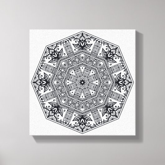 Mandala Ronde Ornament 6 Canvas Afdruk (Voorkant)