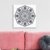 Mandala Ronde Ornament 6 Canvas Afdruk (Insitu (Woonkamer))