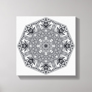 Mandala Ronde Ornament 6 Canvas Afdruk