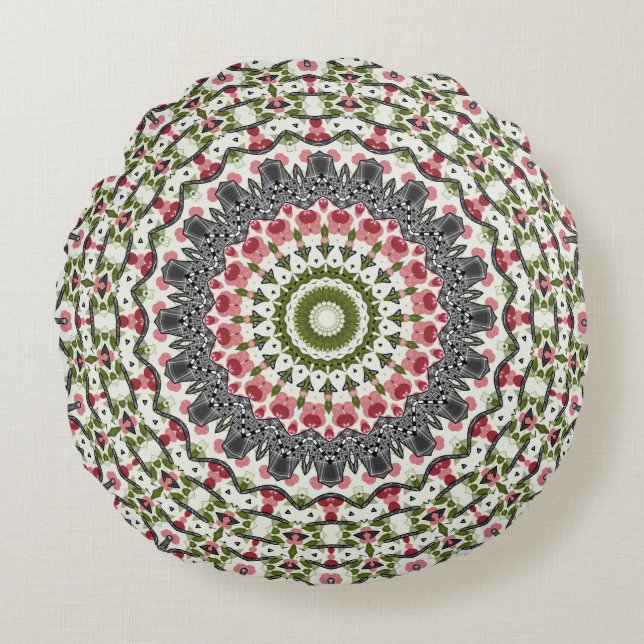 Mandala ronde patroon kaleidoscope Round Pillow Rond Kussen (Voorkant)