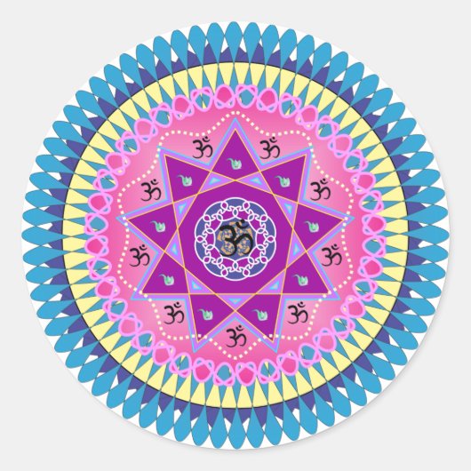 Mandala Ronde Sticker (Voorkant)