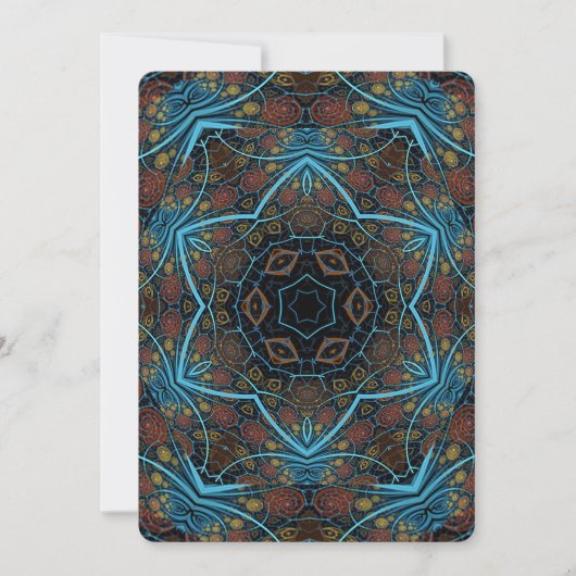 Mandala Rosette Boho Bohemian Style Dandy Pattern Kaart (Voorkant)