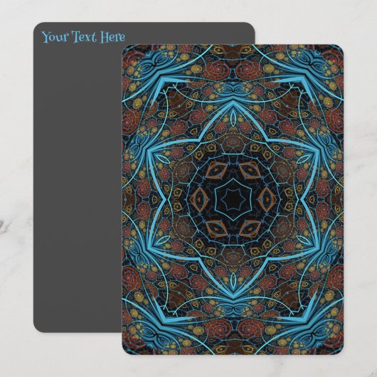 Mandala Rosette Boho Bohemian Style Dandy Pattern Kaart (Voorkant / Achterkant)