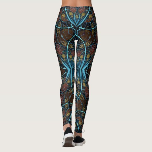 Mandala Rosette Boho Bohemian Style Dandy Pattern Leggings (Achterkant)