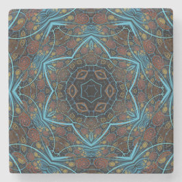 Mandala Rosette Boho Bohemian Style Dandy Pattern Stenen Onderzetter