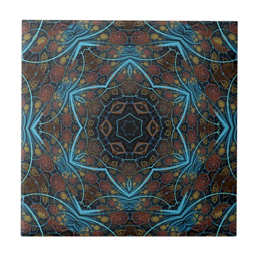 Mandala Rosette Boho Bohemian Style Dandy Pattern Tegeltje (Voorkant)