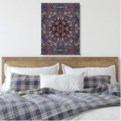Mandala Rosette Floral Twine Retro Boho Canvas Afdruk (Insitu (Slaapkamer))