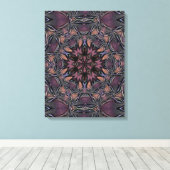 Mandala Rosette Floral Twine Retro Boho Canvas Afdruk (Insitu (Houten vloer))