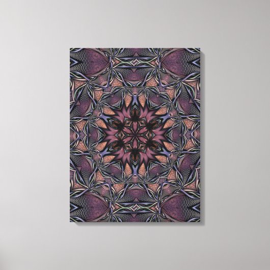 Mandala Rosette Floral Twine Retro Boho Canvas Afdruk (Voorkant)