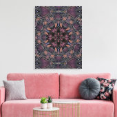 Mandala Rosette Floral Twine Retro Boho Canvas Afdruk (Insitu (Woonkamer))