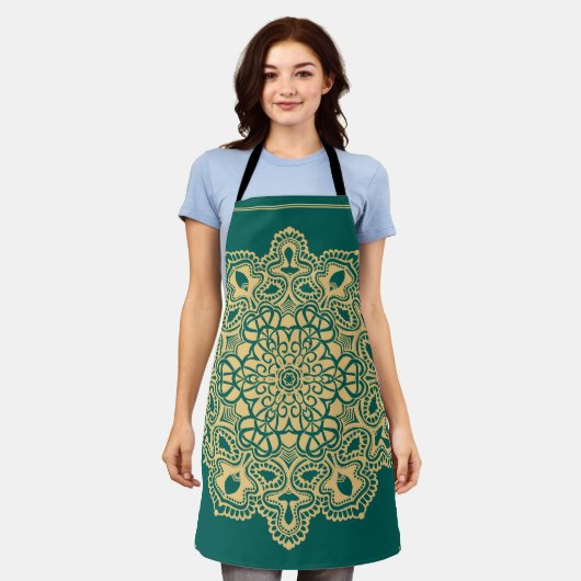 Mandala Rosette Retro Hippie Boho Chic Bohemian Schort (Gedragen)