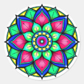 Mandala, Rosette Ronde Sticker (Voorkant)