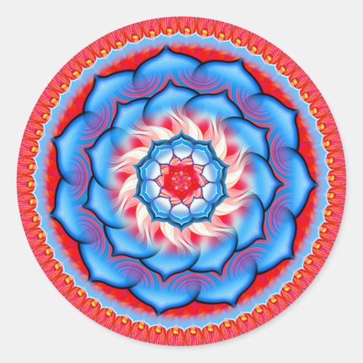 Mandala Rosette Ronde Sticker (Voorkant)