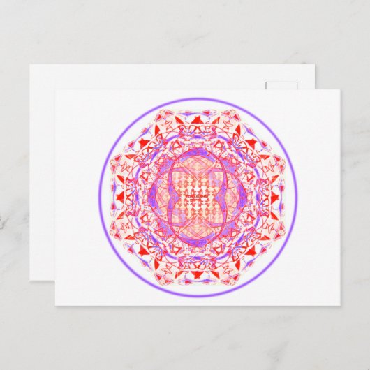 Mandala_rouge_violet Briefkaart (Voorkant / Achterkant)