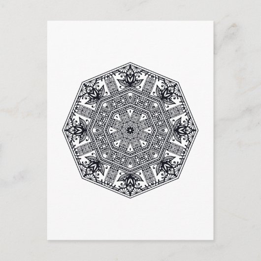 Mandala Round Ornament Briefkaart (Voorkant)