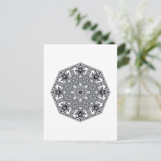 Mandala Round Ornament Briefkaart (Staand voorkant)