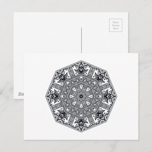 Mandala Round Ornament Briefkaart (Voorkant / Achterkant)