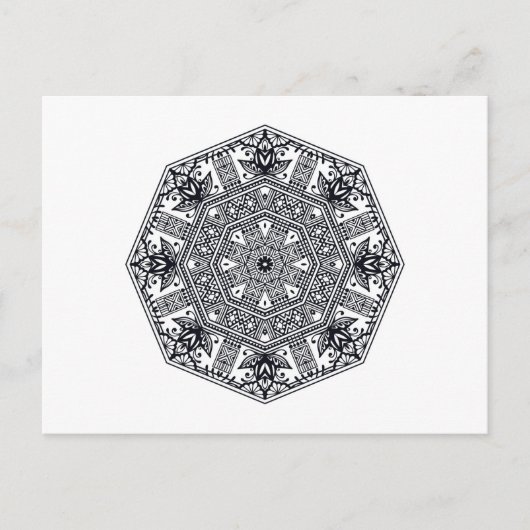 Mandala Round Ornament Briefkaart (Voorkant)