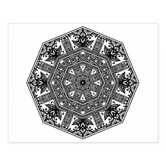 Mandala Round Ornament Rubberstempel (Afrduk)