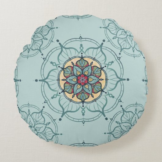 Mandala Round Sierkussen Rond Kussen (Voorkant)