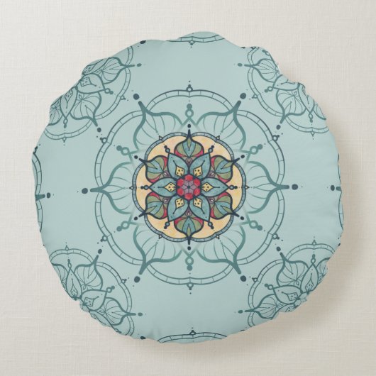 Mandala Round Sierkussen Rond Kussen (Achterkant)