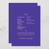 Mandala Royal Blue bruiloft details Kaart (Voorkant / Achterkant)