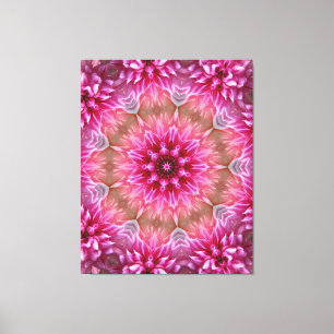Mandala roze caleidoscoop patroon canvas afdruk
