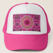 Mandala roze caleidoscoop patroon trucker pet (Voorkant)